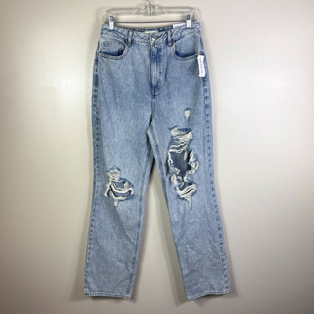 NWT PacSun Women’s 90s Boyfriend Jeans Size 30 Light Wash Blue Distressed Denim